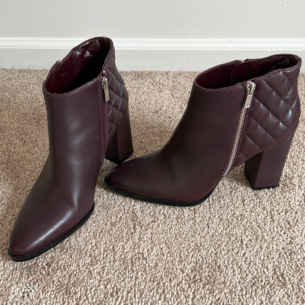 Ivanka Trump Wine Colored Ankle Boot (US 10)